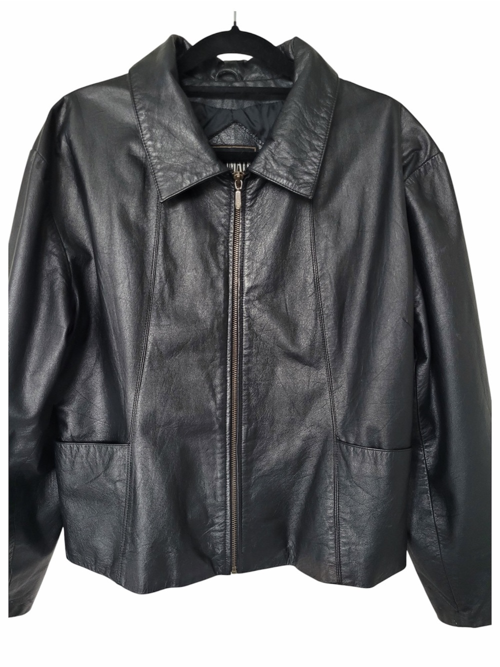 Climate Zone Women's Black genuine Leather Zip Jacket size L